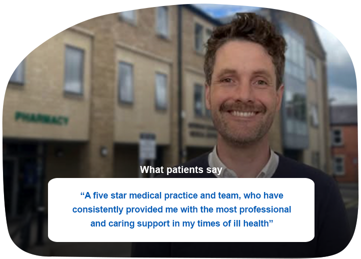 What patients say: A fiver star medical practice and team, who have consistently provided me with the most professional and caring support in my times of ill health."